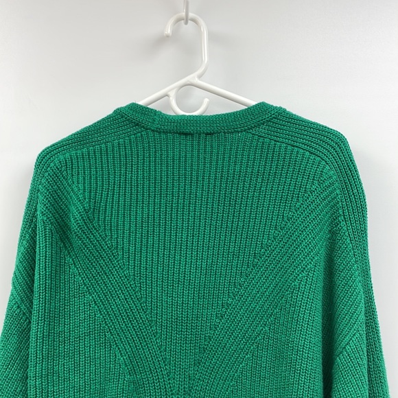 Cabi Lucky Balloon Sleeve Button-Up Cardigan Chunky Knit Sweater Kelly Green L - Picture 7 of 11
